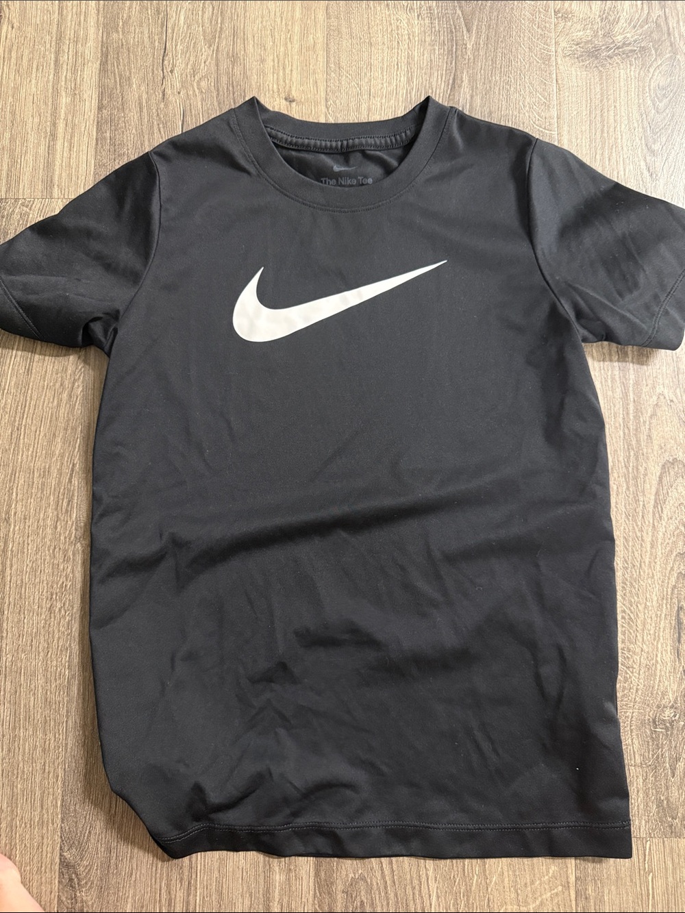 Nike boys youth Black Short-Sleeve Tee with White Swoosh